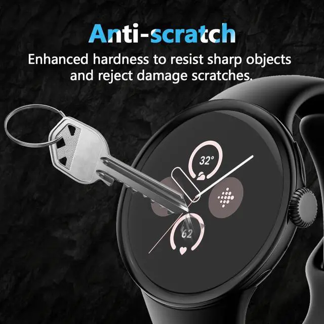 Alt view image 3 of 7 - 3 Pack for Google Pixel Watch 2 Screen Protector (no glass), Self-Healing, 3D Full Screen Coverage Soft Film, Anti Scratch HD Clear Screen Protector for Google Pixel Watch 2, Black