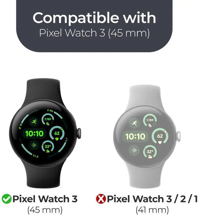 Alt view image 2 of 6 - 6 Pack for Google Pixel Watch 3 (45mm) Screen Protector MilitaryShield HD Clear TPU Film - Made in USA
