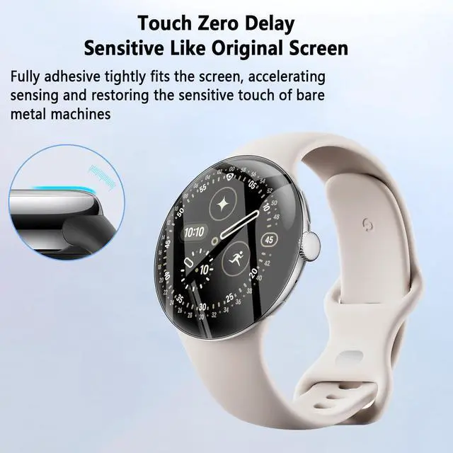 Alt view image 4 of 7 - 2 Pack Compatible for Google Pixel Watch 4 45mm Screen Protector, Full Coverag, HD Clear, Easy Install, Bubble Free for Pixel Watch 4 45mm Screen Protector