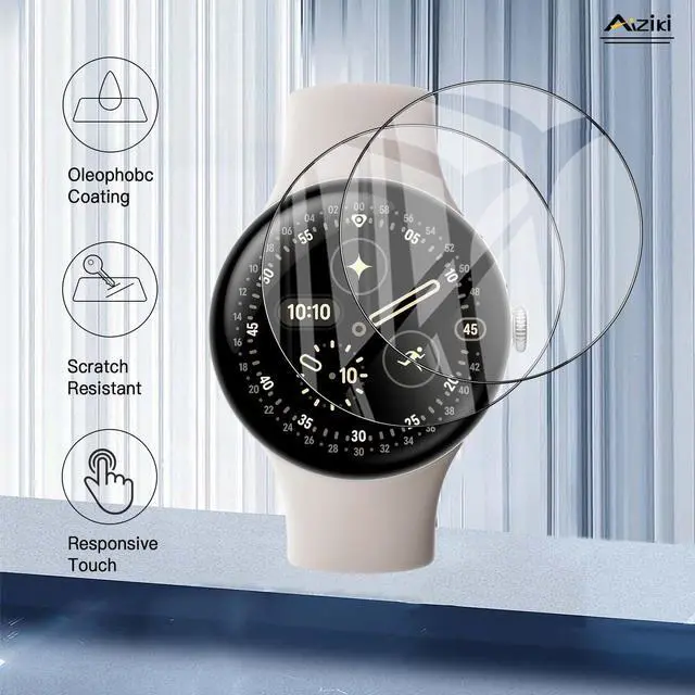 Alt view image 5 of 7 - 2 Pack Compatible for Google Pixel Watch 4 45mm Screen Protector, Full Coverag, HD Clear, Easy Install, Bubble Free for Pixel Watch 4 45mm Screen Protector