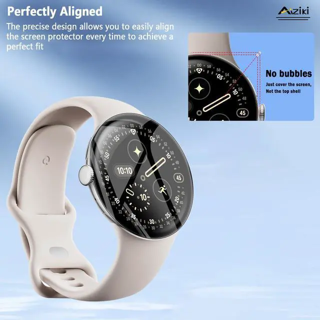 Alt view image 6 of 7 - 2 Pack Compatible for Google Pixel Watch 4 45mm Screen Protector, Full Coverag, HD Clear, Easy Install, Bubble Free for Pixel Watch 4 45mm Screen Protector