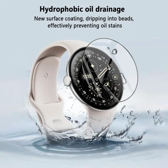 Alt view image 2 of 7 - 2 Pack Compatible for Google Pixel Watch 4 45mm Screen Protector, Full Coverag, HD Clear, Easy Install, Bubble Free for Pixel Watch 4 45mm Screen Protector