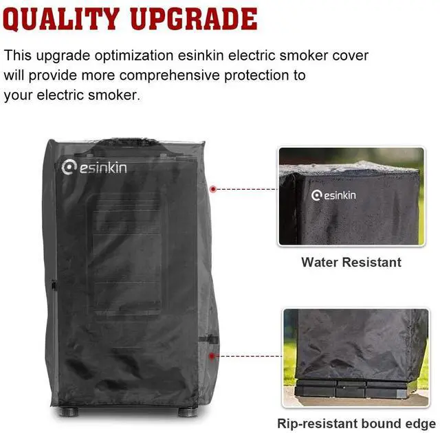Alt view image 3 of 7 - 30-Inch Electric Smoker Cover for Masterbuilt Electric Smoker, Dust UV Durable Waterproof and Conveninet, Black