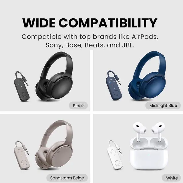 Alt view image 7 of 7 - Airplane Bluetooth Adapter for 2 AirPods or Headphones