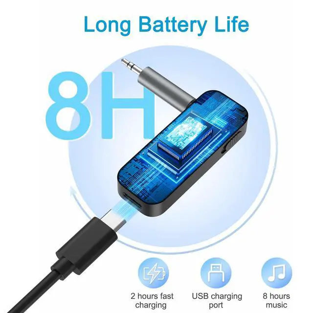 Alt view image 6 of 7 - Bluetooth 5.4 AUX Adapter for Car, 2 in 1 Bluetooth Transmitter Receiver for TV Headphones Home Stereo Speaker, Hands-Free Calls, 3.5mm Wireless Audio Adapter