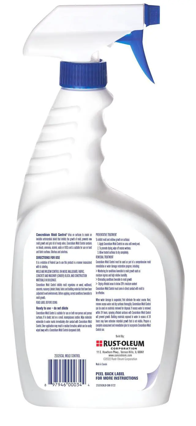 Alt view image 7 of 7 - Mold Control, 32 oz Spray Eliminates & Prevents Mold EPA-Registered, Bleach-Free, Odorless, VOC-Free