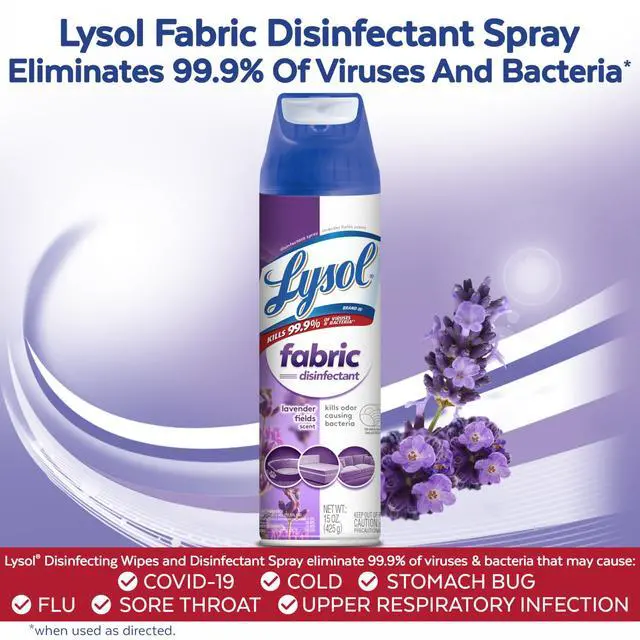 Alt view image 3 of 7 - Fabric Disinfectant Spray, Sanitizing and Antibacterial Spray, For Disinfecting and Deodorizing Soft Furnishings, Lavender Fields 15 Fl. Oz (Pack of 3)