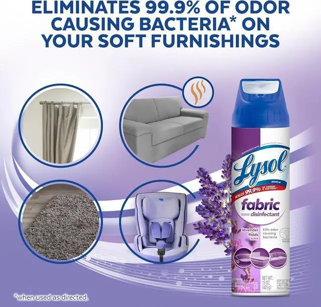 Alt view image 4 of 7 - Fabric Disinfectant Spray, Sanitizing and Antibacterial Spray, For Disinfecting and Deodorizing Soft Furnishings, Lavender Fields 15 Fl. Oz (Pack of 3)