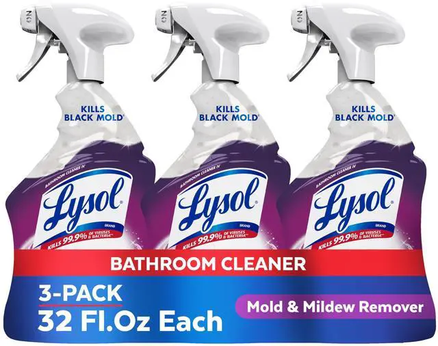 Main image of Mold & Mildew Remover Spray, Bathroom & Shower Cleaner, Disinfectant Spray, Stain Remover with Bleach, Tough on Black Mold, Multipurpose Cleaner for Home and Kitchen, 32oz (3 Pack)