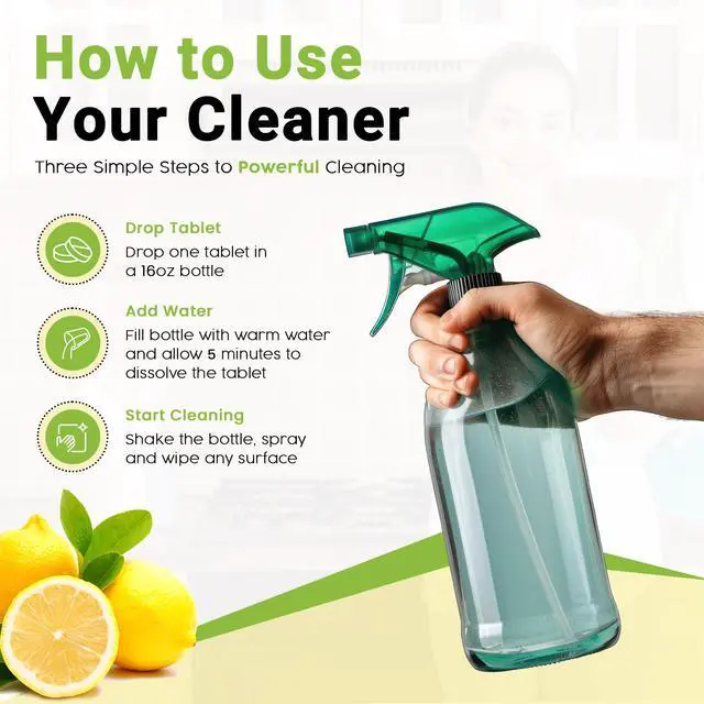 Alt view image 2 of 7 - All Purpose Cleaner Concentrate Refill, Multi Surface Clean Refill, Non-toxic Cleaning Tablets 12-pack. Makes 192 fl oz (12x16Fl oz) Bottles of Spray Cleaner for Household, Bathroom & Kitchen Cleaning
