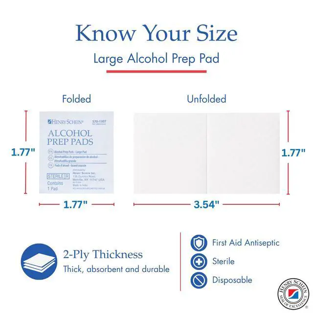 Alt view image 6 of 7 - Large Alcohol Prep Pads (200/Box) - 70% Isopropyl Alcohol Wipes, Individually Wrapped - 2 ply, Textured - Skin Prep Alcohols Swabs - Sterile Pads
