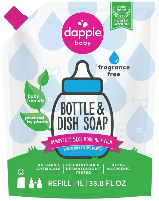 Main image of Refill Pack Baby Bottle and Dish Liquid, Fragrance Free, 33.8 Fluid Ounce