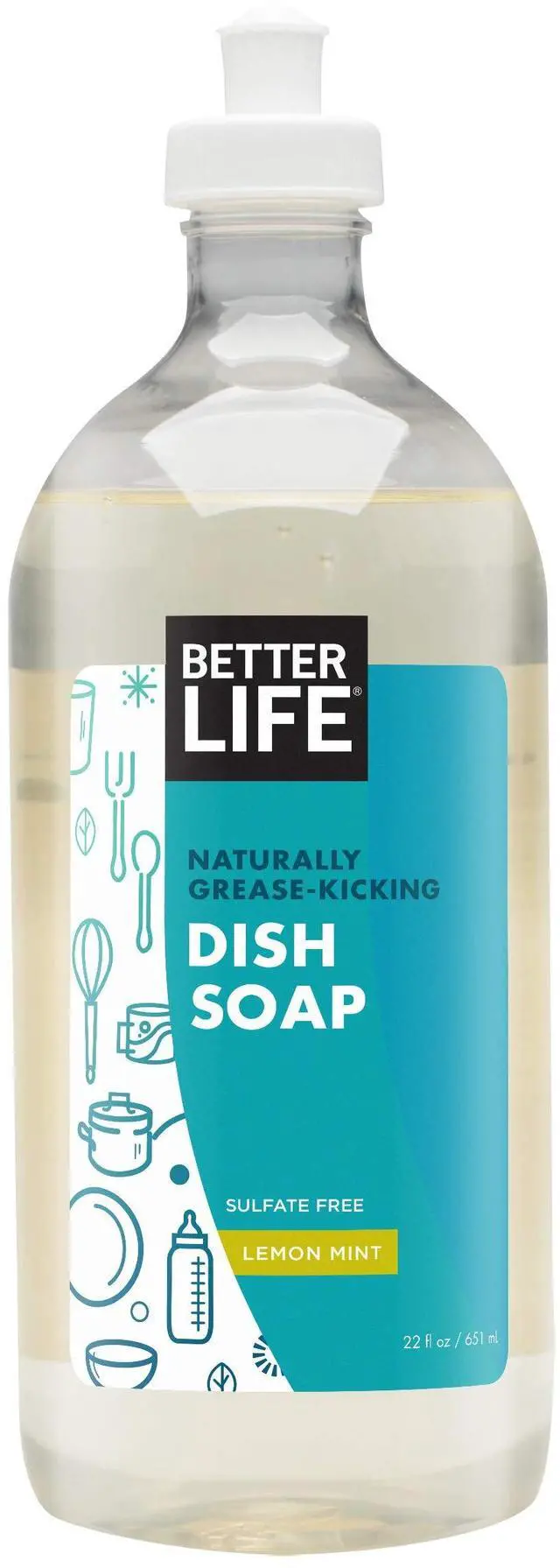 Main image of Dish Soap - Liquid Dishwashing Soap with Vitamin E and Aloe for Home & Kitchen Sink - No Gloves Required Kitchen Soap for Sensitive Skin - 22oz Lemon Mint