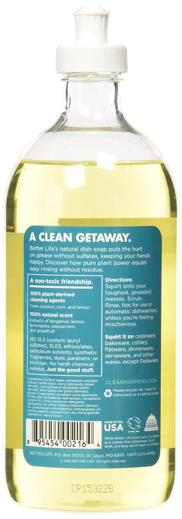 Alt view image 2 of 7 - Dish Soap - Liquid Dishwashing Soap with Vitamin E and Aloe for Home & Kitchen Sink - No Gloves Required Kitchen Soap for Sensitive Skin - 22oz Lemon Mint