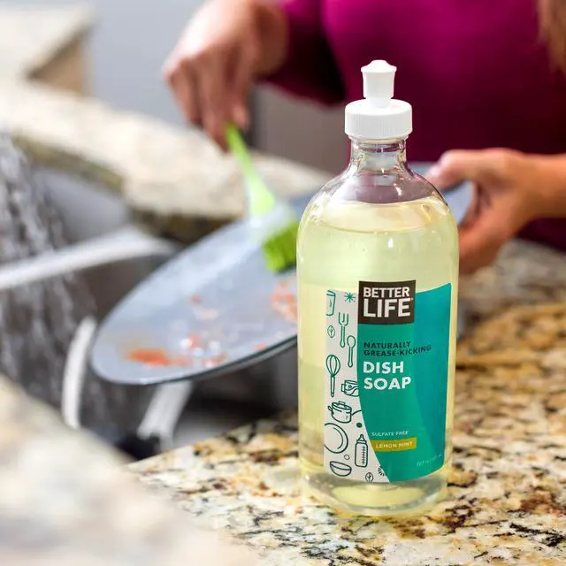 Alt view image 5 of 7 - Dish Soap - Liquid Dishwashing Soap with Vitamin E and Aloe for Home & Kitchen Sink - No Gloves Required Kitchen Soap for Sensitive Skin - 22oz Lemon Mint