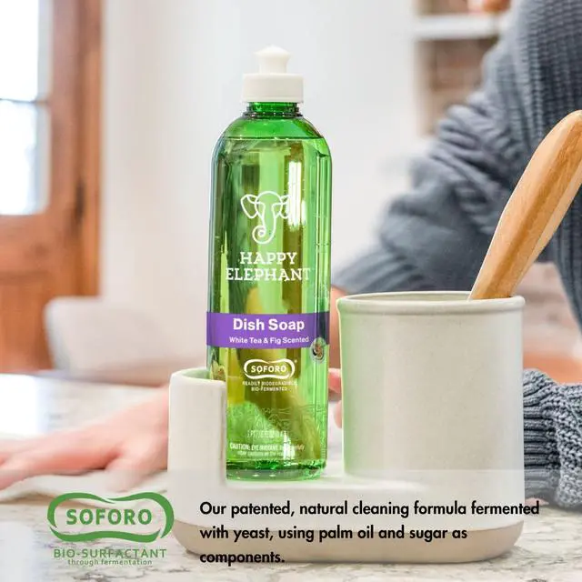 Alt view image 4 of 7 - Dish Soap, White Tea & Fig Scent, Natural Biodegradable Liquid Dish Soap, Plant Based, Grease Fighting, Tough on Food, Gentle on Hands, No Synthetic Fragrance, 12 Fl Oz