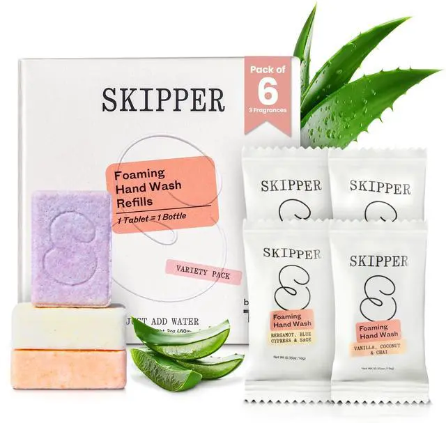 Main image of Foaming Hand Soap Tablet Refills - 6 Pack - 48 fl oz total (6x 8 fl oz) - Rebranded - Compostable Packaging - Variety Fragrance Pack