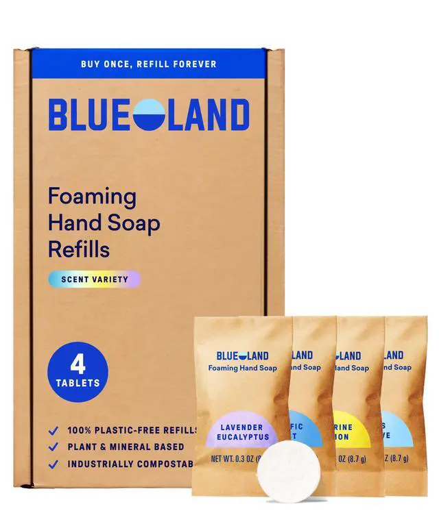 Main image of Foaming Hand Soap Refill Tablets, 4-Pack, Variety Pack Scents, Eco Friendly Cleaning Products, 4 x 9 Fl oz