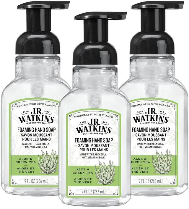 Main image of Foaming Hand Soap with Pump Dispenser, Moisturizing Foam Hand Wash, Alcohol-Free, Cruelty-Free, Aloe et The Vert/Aloe & Green Tea, 9 fl oz, 3 Pack