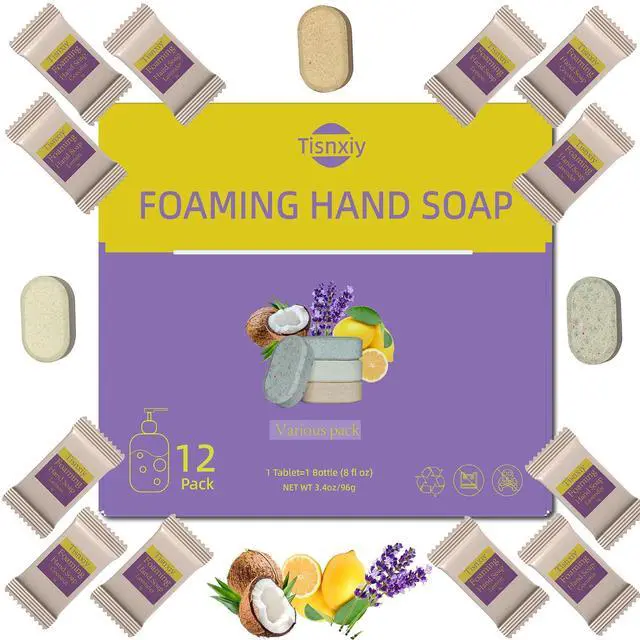 Main image of Foaming Hand Soap Tablet Refills - 12 Count- 96 fl oz total (12x 8 fl oz) - Eco-Friendly Foaming Hand Soap Refill - Gentle on Hands, Kind to Earth - Variety Fragrance Pack