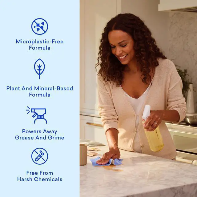 Alt view image 2 of 7 - Multi-surface Cleaner, 4-Pack Refill, Fresh Lemon Scent, All-Purpose, Eco-Friendly Cleaning Supplies, 4 x 24 Fl oz