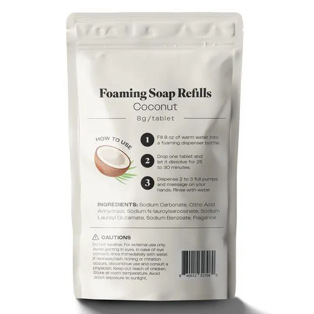 Alt view image 2 of 7 - Foaming Hand Soap Refill Tablet, 10 Count Refill Pack, Coconut