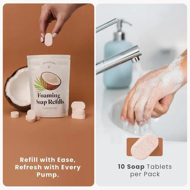 Alt view image 6 of 7 - Foaming Hand Soap Refill Tablet, 10 Count Refill Pack, Coconut
