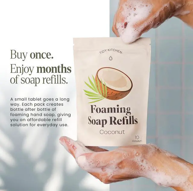 Alt view image 7 of 7 - Foaming Hand Soap Refill Tablet, 10 Count Refill Pack, Coconut