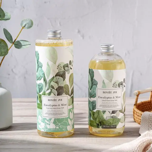 Alt view image 5 of 7 - Foaming Hand Soap Refill, Eucalyptus & Mint, Gentle & Moisturizing Formula, 1 L/ 33.8 FL OZ