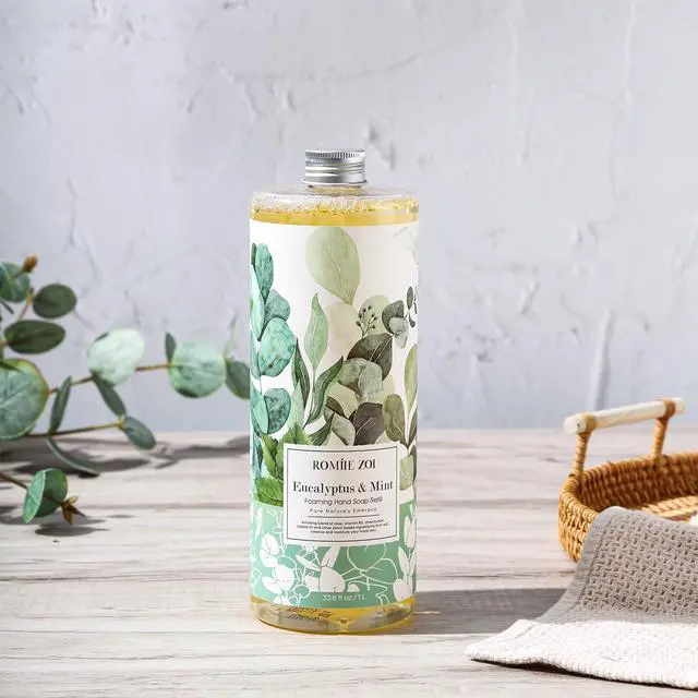 Alt view image 3 of 7 - Foaming Hand Soap Refill, Eucalyptus & Mint, Gentle & Moisturizing Formula, 1 L/ 33.8 FL OZ