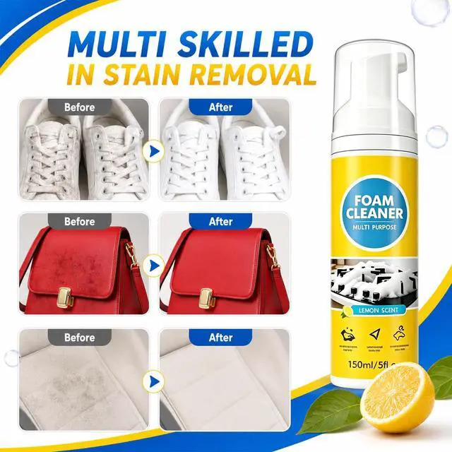 Alt view image 2 of 7 - 4-in-1 Multi-Enzyme Foam Cleaner, All-Purpose Deep Cleaning Spray, Powerful No-Rinse Foam Cleaner Multi Purpose, for Car Interior, Kitchen Grease, Bathroom Tiles (1pcs, 5 oz, standard)