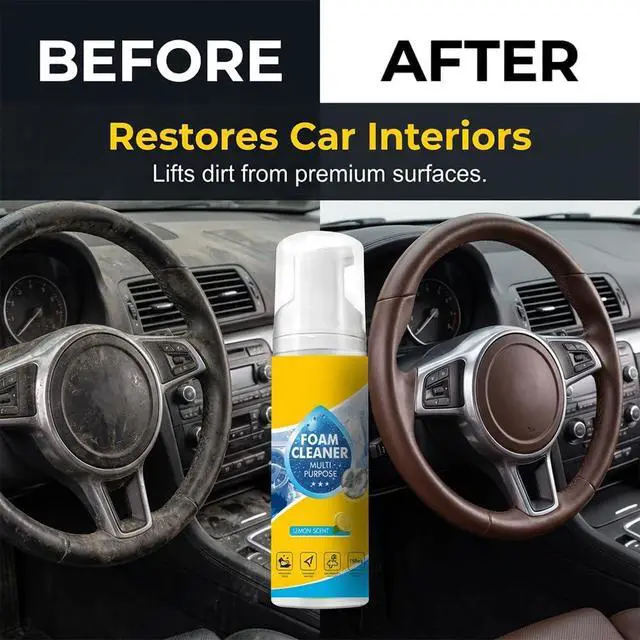 Alt view image 7 of 7 - 4-in-1 Multi-Enzyme Foam Spray Cleaner, 10OZ 2PCS Foam Cleaner Multi Purpose, New Foam No-Rinse Cleaning for Car Interior, Kitchen Grease, Bathroom Tiles, Sofa Upholstery with Lemon Fresh Scent (0A)