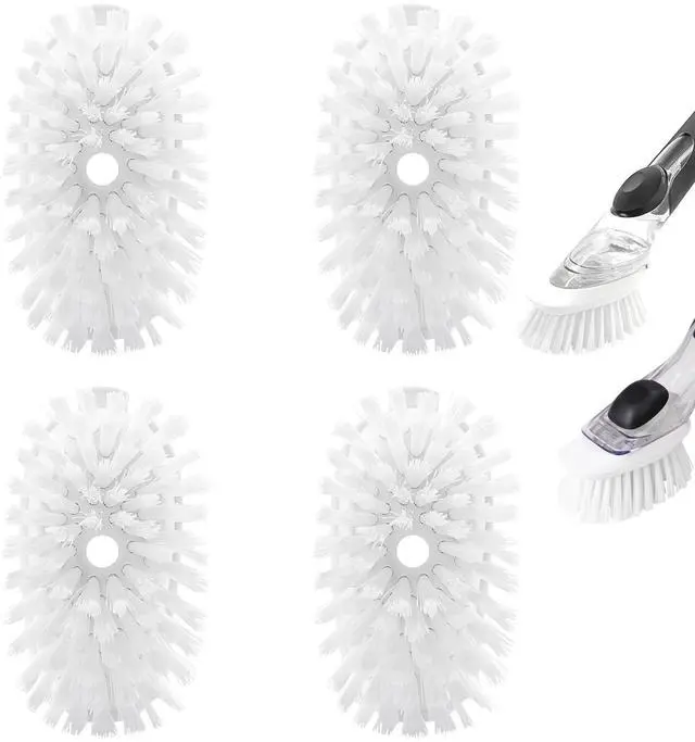 Main image of Brush Refills for OXO Dish Brush - 4 Pack Dish Brush Cleaning Soap Dispensing Head Replacement for Scrubber (White)