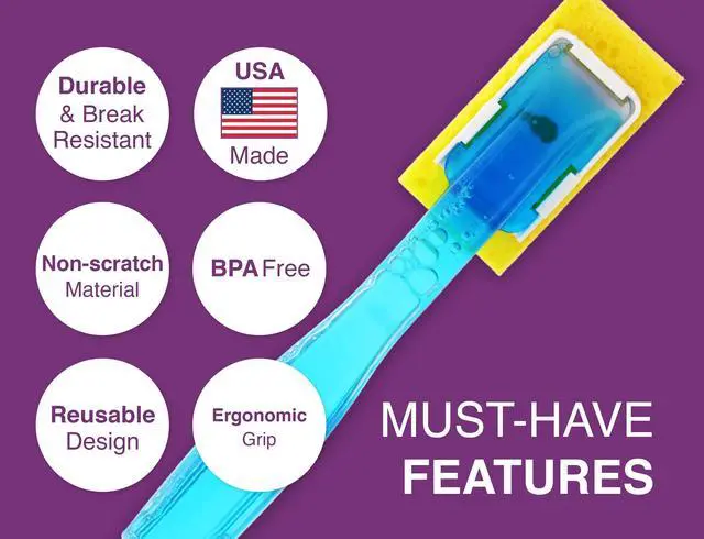 Alt view image 3 of 7 - Dish Sponge w/Soap Dispenser Handle - Fillable Dish Wand for Quick, Convenient Cleaning - Easy to Refill - Built-In Scrubber for Dishes & Pans