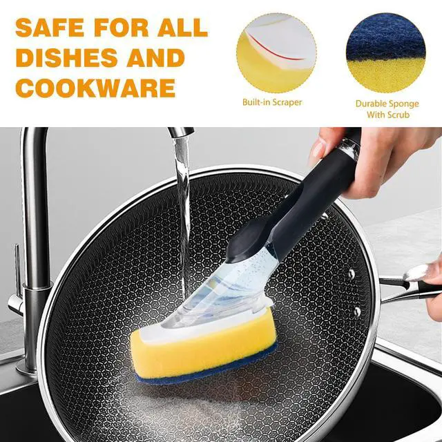 Alt view image 4 of 7 - Sponge Brush Refills for OXO Soap Dispensing Dish Brush - 4 Pack Dish Cleaning Soap Dispensing Head Replacement for Scrubber