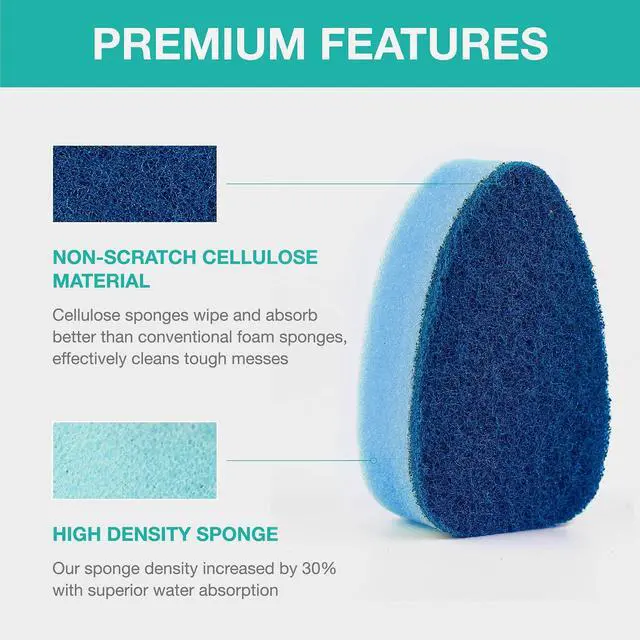 Alt view image 5 of 6 - Dishwand Refill with Handle, Non Scratch Dish Wand Replacement Sponge Heads
