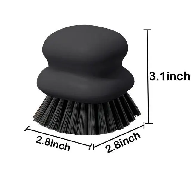 Alt view image 4 of 7 - Dish Brush with Handle, Kitchen Scrub Brushes for Cleaning, Dish Scrubber with Nylon bristles for Sink, Pots, Pans(1Pack Black Nylon bristles)