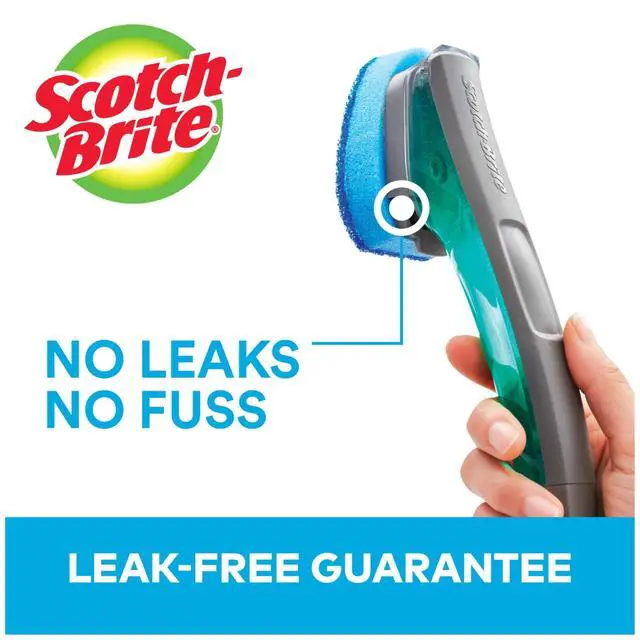 Alt view image 3 of 7 - Advanced Soap Control Non-Scratch Dishwand Kit, 1 Dish Wand & 5 Sponge Refills, Prevents Soap from Leaking, Leak-Free Guarantee, Best for Nonstick Pots and Pans, Glass, Tubs, & Showers