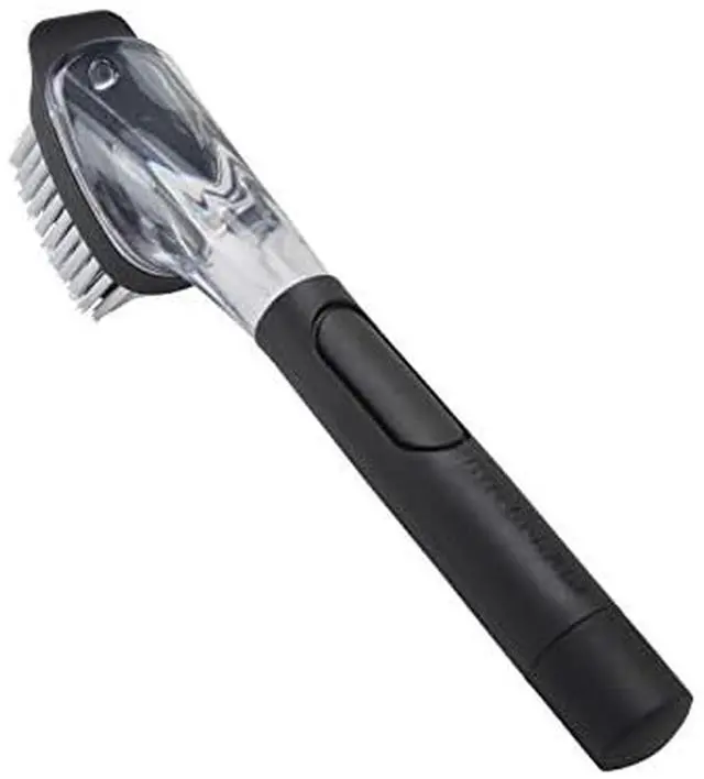 Main image of Soap Dispensing Sink Brush with Easy to Fill Handle, Nylon Bristles for Tough Cleaning, Comfort Grip Handle for Non Slip Grip, Black