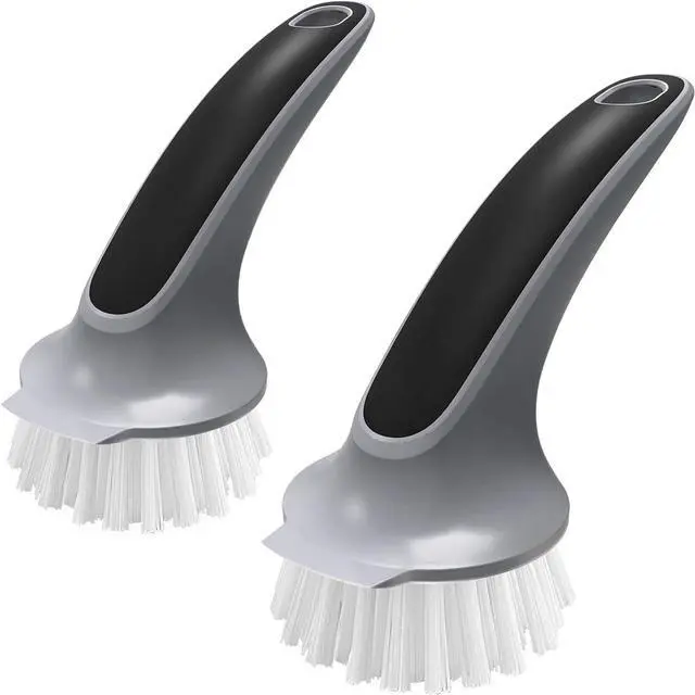 Main image of Pot and Pan Cleaning Brush, Dish Brush for Kitchen, Gray, Pack of 2