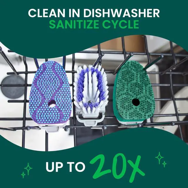 Alt view image 6 of 7 - Odor Resist Heavy Duty Dishwand, 1 Dish Wand, Handles Tough Messes on Non-Coated Cookware, Oven Racks, Grills and More, Fits all Scotch Brite Refills