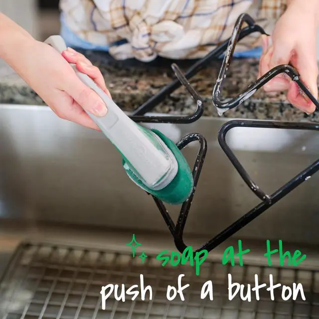 Alt view image 7 of 7 - Odor Resist Heavy Duty Dishwand, 1 Dish Wand, Handles Tough Messes on Non-Coated Cookware, Oven Racks, Grills and More, Fits all Scotch Brite Refills