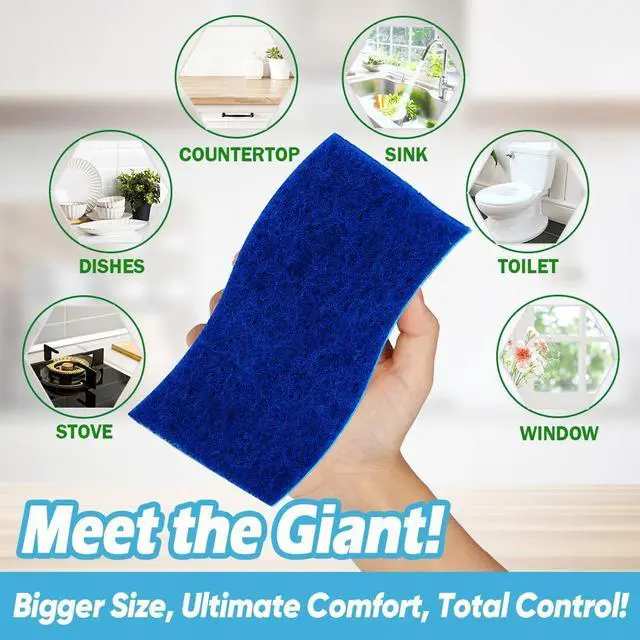 Alt view image 6 of 7 - XL Scrub Sponges Non-Scratch 6Count, Extra Large Sponges Kitchen, Sponge for Dishes, Cleans Fast Without Scratching Safe for Non-Stick Cookware, Cleaning Power for Kitchen, House