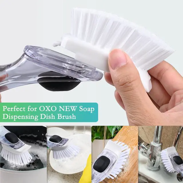 Alt view image 4 of 7 - New Brush Refills for OXO New Soap Dispensing Dish Brush - 4 Pack Dish Brush Cleaning Soap Dispensing Head Replacement for Scrubber