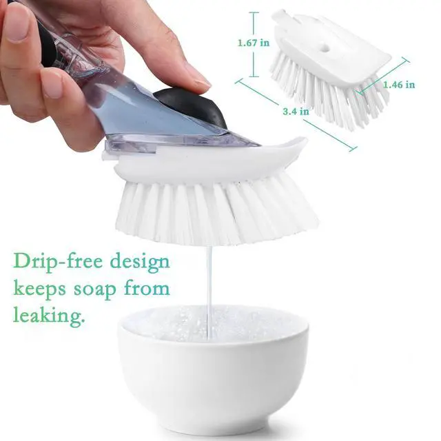 Alt view image 6 of 7 - New Brush Refills for OXO New Soap Dispensing Dish Brush - 4 Pack Dish Brush Cleaning Soap Dispensing Head Replacement for Scrubber