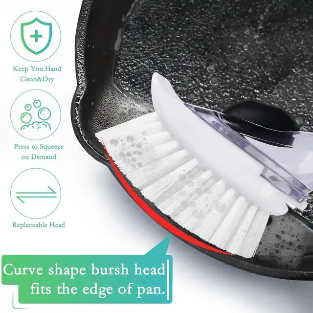 Alt view image 3 of 7 - New Brush Refills for OXO New Soap Dispensing Dish Brush - 4 Pack Dish Brush Cleaning Soap Dispensing Head Replacement for Scrubber