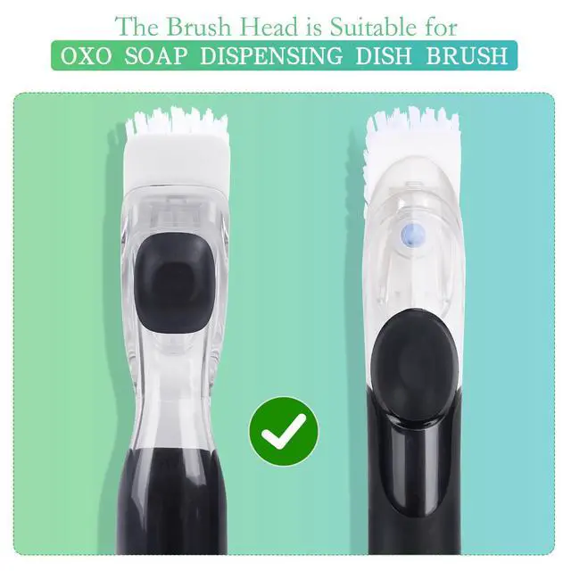 Alt view image 2 of 7 - New Brush Refills for OXO New Soap Dispensing Dish Brush - 4 Pack Dish Brush Cleaning Soap Dispensing Head Replacement for Scrubber