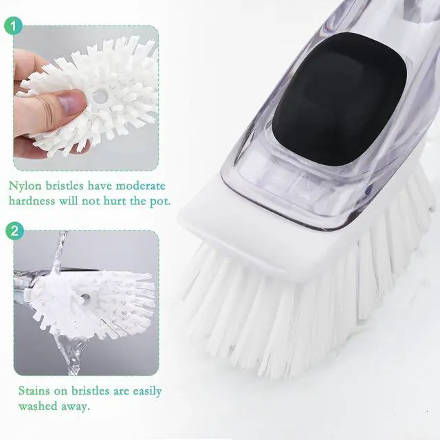 Alt view image 7 of 7 - New Brush Refills for OXO New Soap Dispensing Dish Brush - 4 Pack Dish Brush Cleaning Soap Dispensing Head Replacement for Scrubber