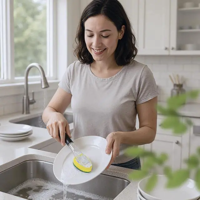 Alt view image 7 of 7 - Dishwand Refills Sponge Heads for Scotch-Brite Dish Wand, Non Scratch Heavy Duty Scrub Brush Sponges, Soap Dispensing Scrubbers, Dish Wand Refill Head Pad Replacements for Kitchen Sink, Glass Cleaning