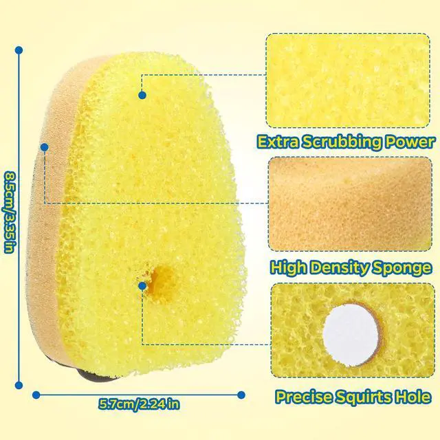 Alt view image 5 of 6 - Sponge Dishwand Brush Refills for Scotch-Brite Dishwand - 10 Pack Dish Soap Non-Scratch Brush Refills for Nonstick Pots and Pans, Glass & Tubs (Yellow)